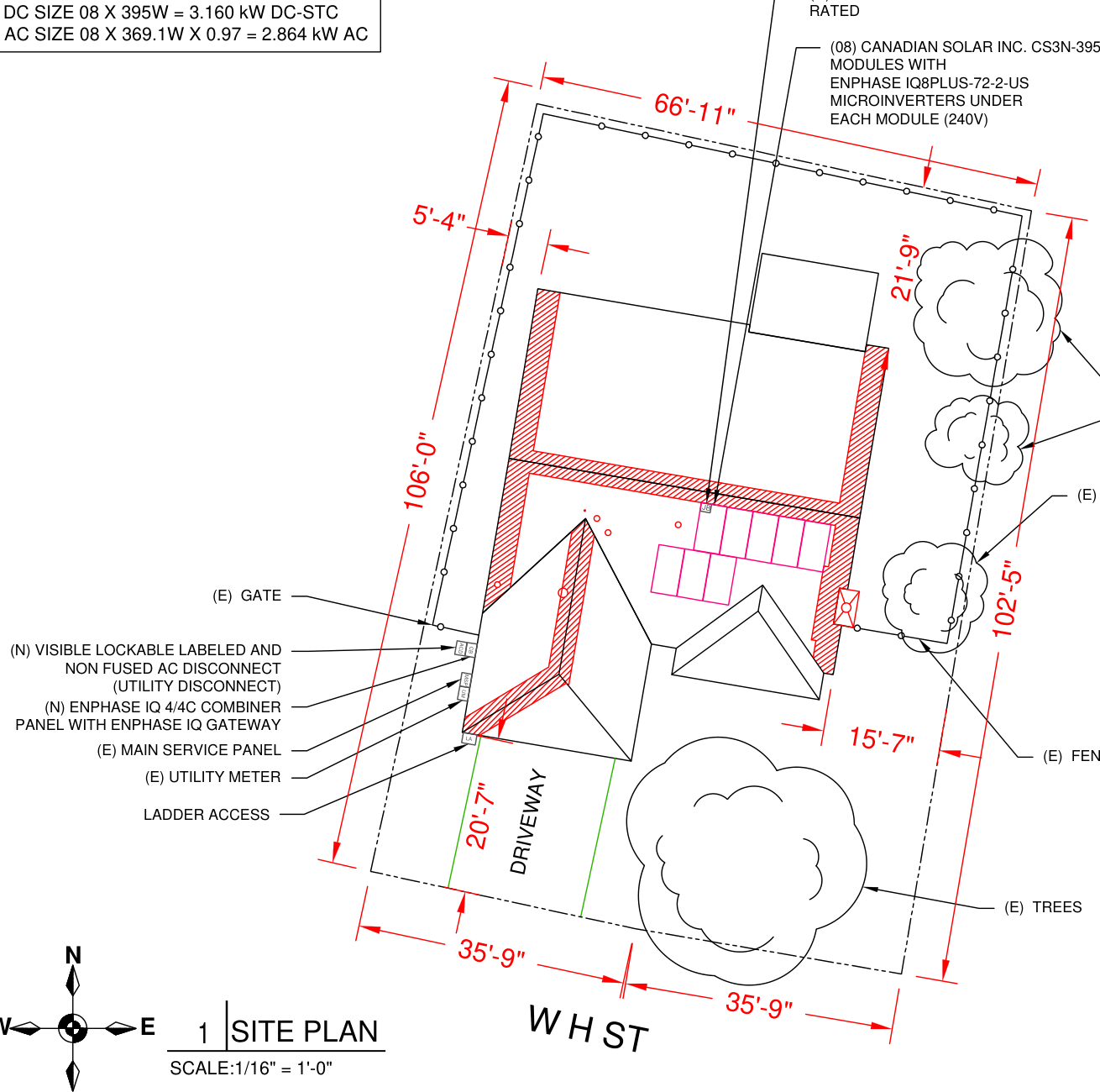 Site / Plot Plan engineering drawing from permit set