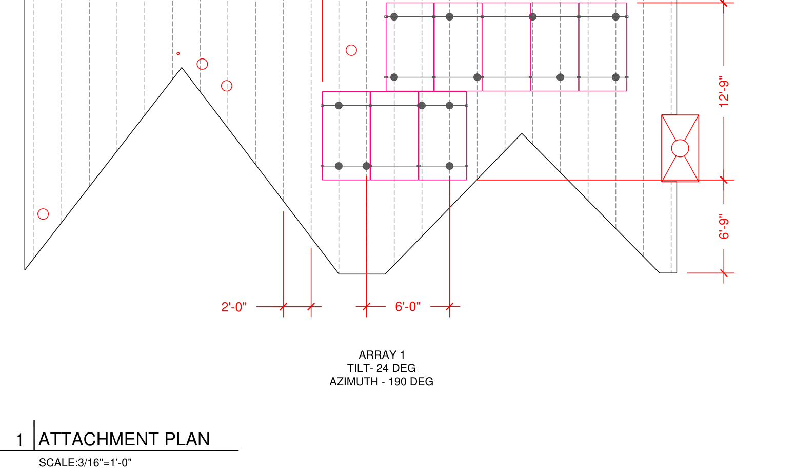 Racking & Mounting Plan engineering drawing from permit set